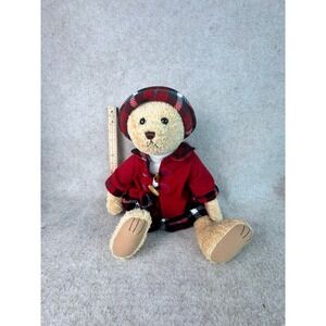 Vintage Red Plaid Outfit Teddy Bear Plush Stuffed Animal Toy Walmart Stores